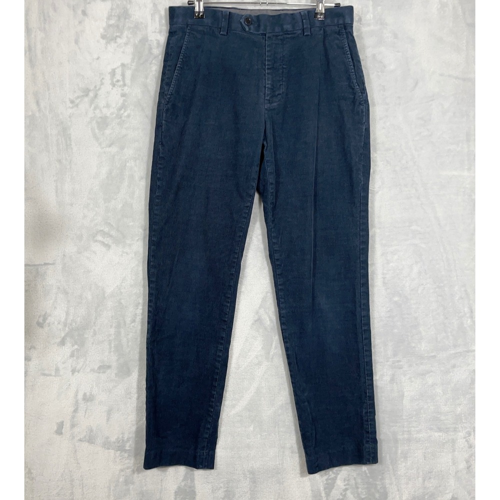 Brooks Brothers Men Pants 30x30 (29) Navy Milano Corduroy Slim Fit Chino Stretch
